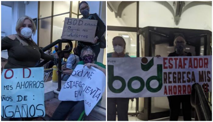 Clientes se encadenaron frente a sede del BOD en Maracaibo para exigir la devolución de sus ahorros