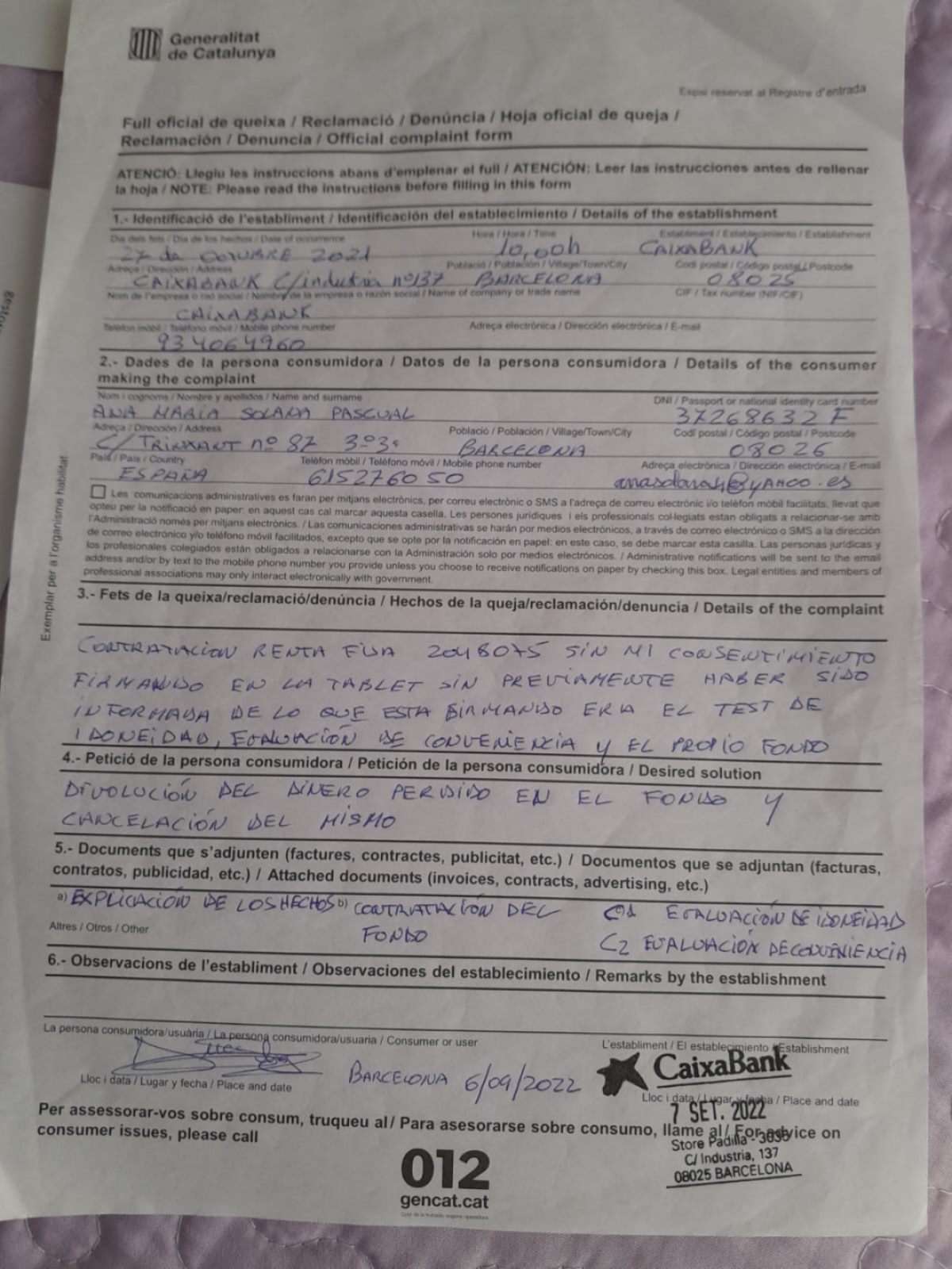 Una jubilada con un hijo enfermo denuncia en España estafa por parte de CaixaBank