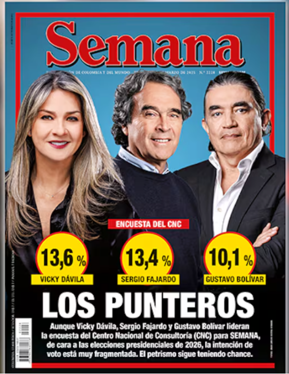Vicky Dávila y Sergio Fajardo protagonizan ‘cabeza a cabeza’ por la Presidencia en el 2026. El otro puntero, Gustavo Bolívar, es la carta más fuerte del petrismo Vicky Dávila y Sergio Fajardo protagonizan ‘cabeza a cabeza’ por la Presidencia en el 2026. El otro puntero, Gustavo Bolívar, es la carta más fuerte del petrismo