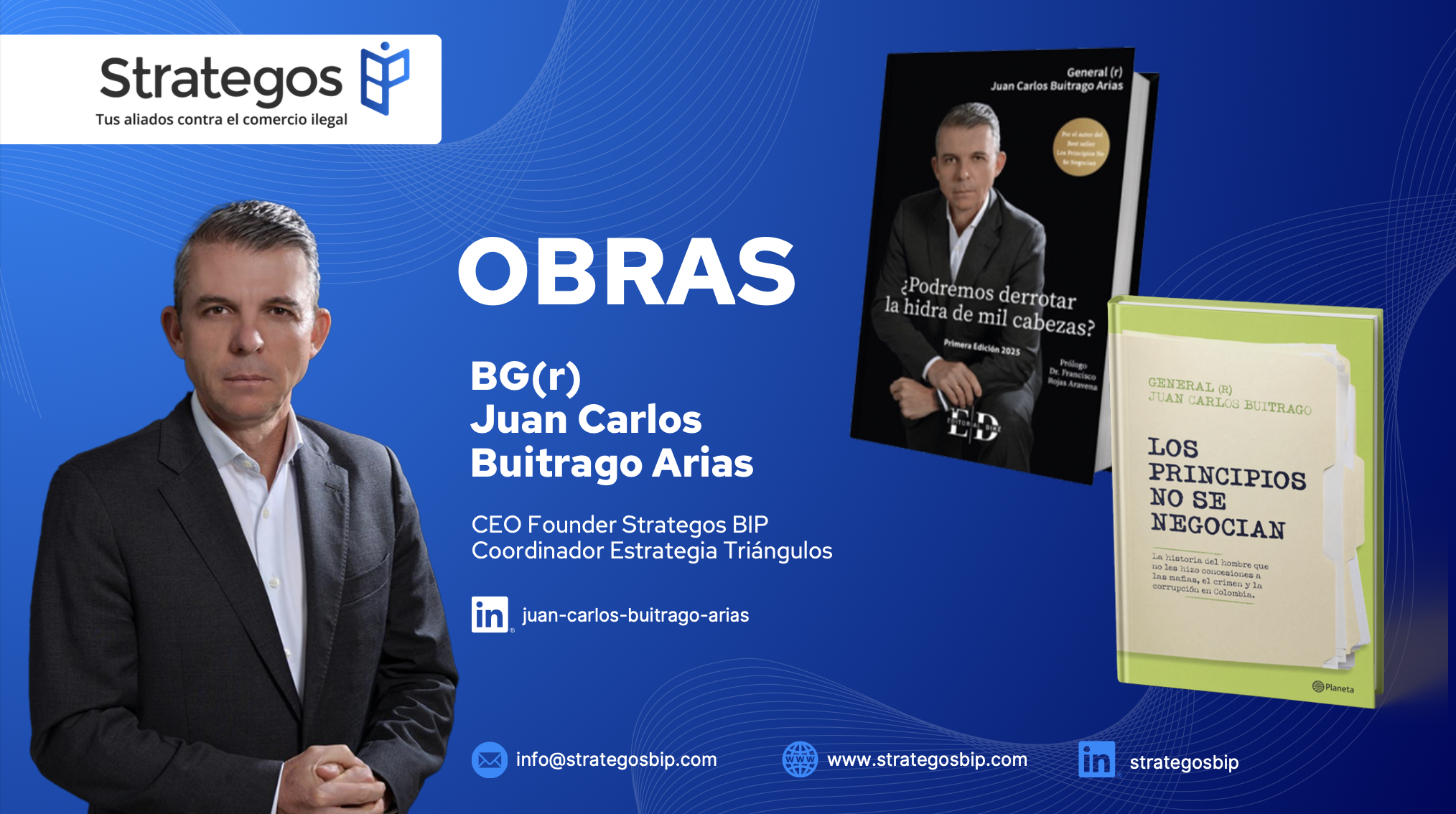 Juan Carlos Buitrago Arias presenta sus obras sobre la lucha contra el crimen organizado y la defensa de los principios democráticos