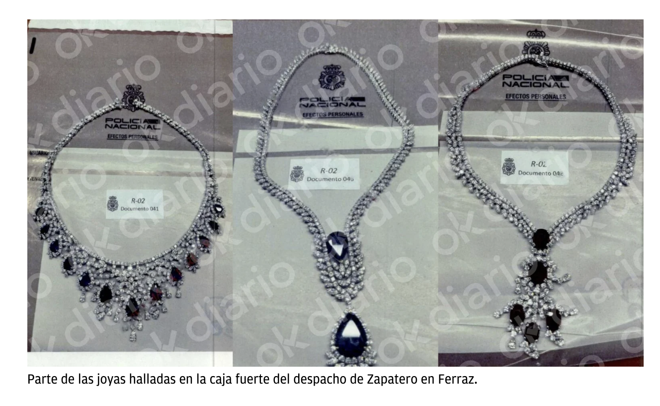 1.300.000 €: ése es el valor que la tasación judicial da a las joyas de Zapatero