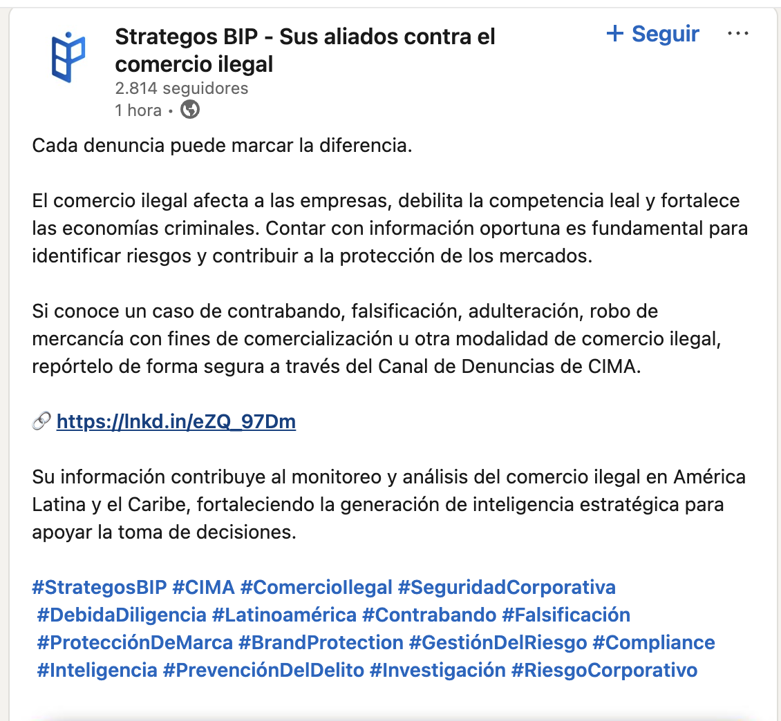 Canal CIMA busca reforzar denuncias contra el comercio ilegal en América Latina y el Caribe