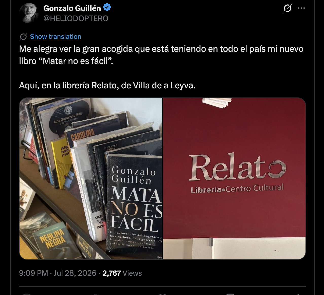 Gonzalo Guillén destaca la acogida de su nuevo libro “Matar no es fácil”