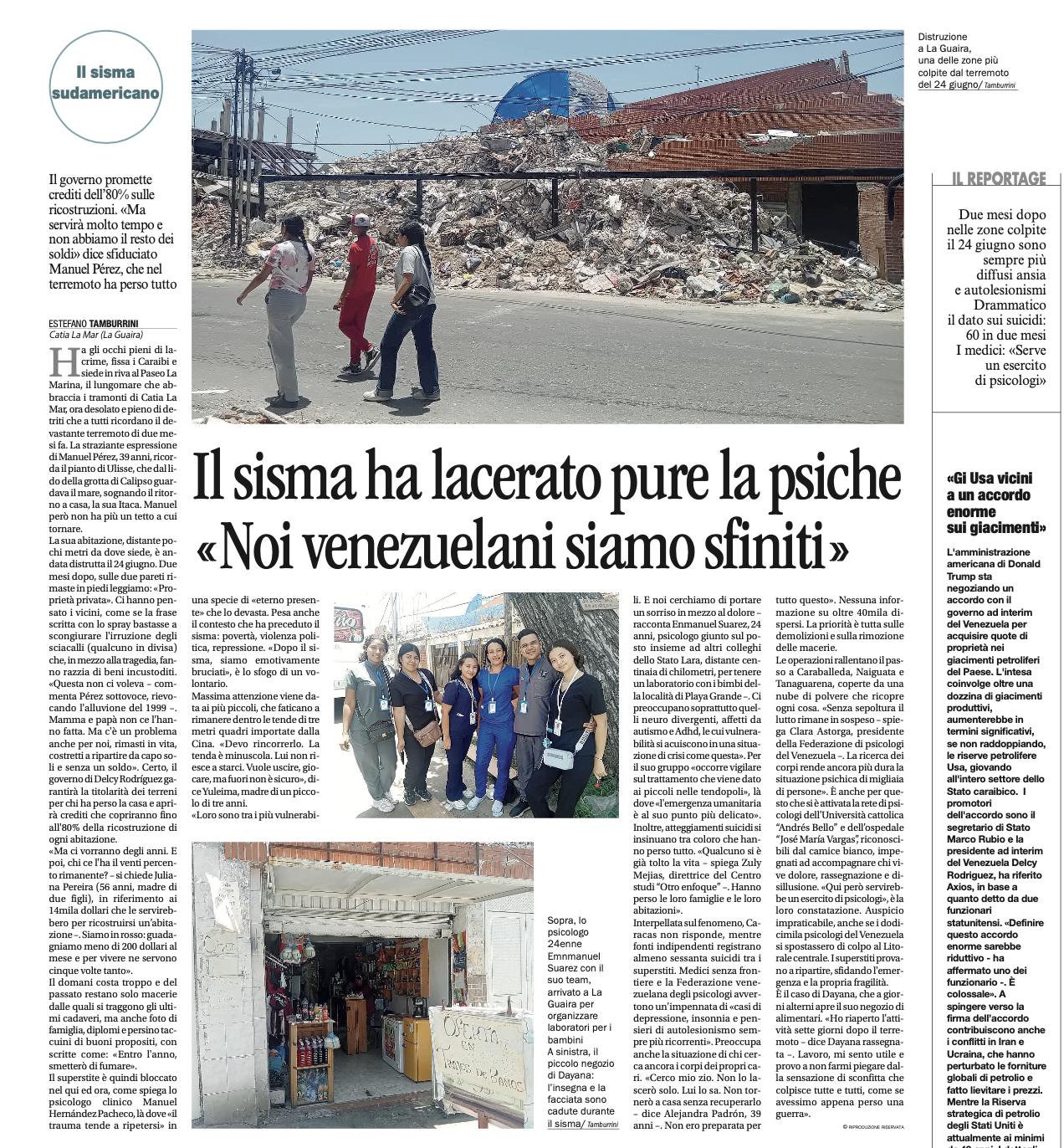 El sismo también ha desgarrado la psique – ESTEFANO TAMBURRINI